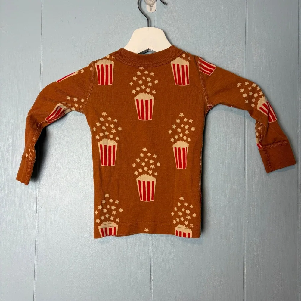 Hanna Andersson Kids Popcorn Organic Cotton Pajama Set Brown 2T 85cm FWH25